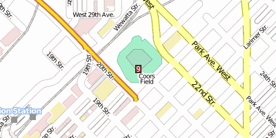 Stadtplan Coors Field Denver