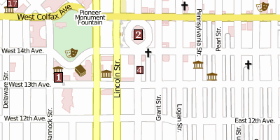 Stadtplan Downtown Denver Denver